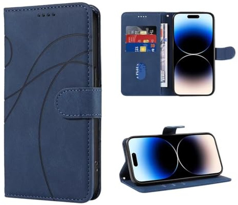 SEAHAI Cuero Funda para Xiaomi Redmi Note 11S 5G / Xiaomi Poco M4 Pro 5G Estuche, Carcasa con Suporte/Ranura para Tarjeta/Cierre Magnético/Bloqueo RFID, Flip Billetera Plegable Cubierta Libro - Azul