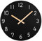 Plumeet 25cm Holz Wanduhr, Rahmenlose Wanduhr mit Geräuschlosem Quarzwerk - Moderner Minimalistischer Stil Schwarz Uhr Dekoration Wohnzimmer Schlafzimmer Küche, Batteriebetrieben