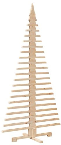 vidaXL Albero di Natale Decorativo in Legno 180 cm Legno Massello Pino, Albero di Natale Decorativo, Albero Natalizio Decorativo, Albero Natalizio