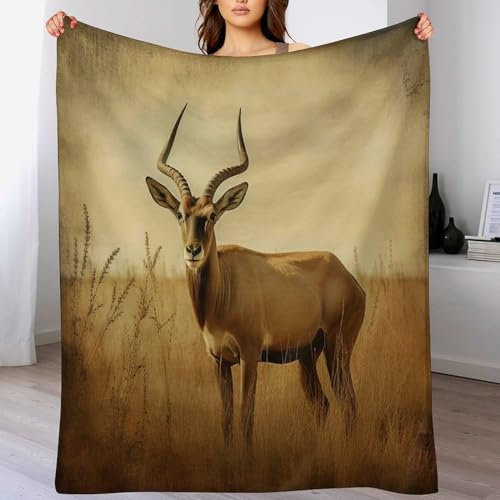 AAPZY Decke Antilope Decke Tagesdecke - Weiche Flannel Decke Mit Muster Sofadecke - Baumwolldecke Wohndecke Sofaüberwurf Bettüberwurf (180×200cm)