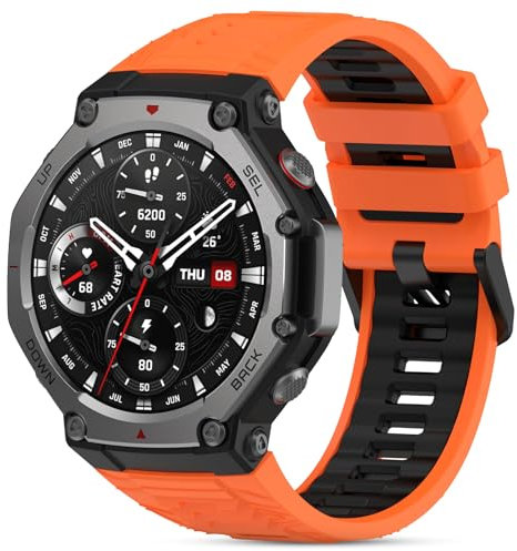 SenMore Silikon Armband Kompatibel mit Amazfit T-Rex 3, Wasserdichtes Ersatzarmband Sportarmband für Amazfit T-Rex 3.(No host)