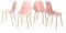 FurnitureR Set di 4 sedie da pranzo, sedie da cucina moderne con seduta in PP e gambe in metallo per sala da pranzo, soggiorno, camera da letto, cucina, rosa