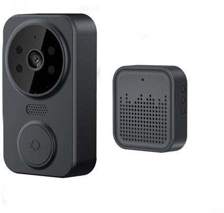 NbgrvB Wireless Video Doorbell, WiFi Smart Door Ring Intercom, Home Security Camera (Black)