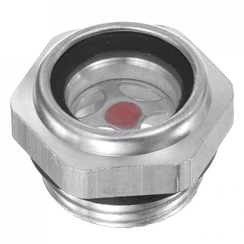 TA-VIGOR 1Pcs Air Compressor Oil Level Gauge Sight Glass, M20 x 1.5mm Male Threaded Aluminum Hex Head Oil Liquid Indicator Sight Window Fittings for Air Compressor, Pump, Tank Sight Plug Window