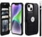 VANAVAGY Wallet Case Compatible for iPhone 13/14,Rfid Flip Leather Cover with Wrist Supports Wireless Charging with Card Holder,[Glass Screen Protector][Camera Cover],Black