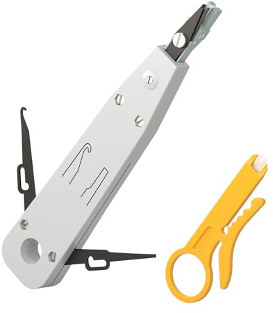 iwillink G602 Punch Down Tool, Ethernet Krone Tool with Wire Stripper | Punchdown tool for RJ45 Socket Cat5/Cat6/Cat7 & Telephone Cable, Impact IDC Network Punchdown Tools(with Hook Blade)