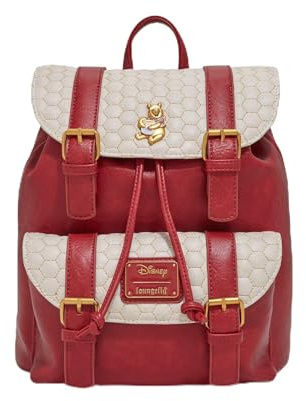 Loungefly BoxLunch Disney Winnie Puuh Mini-Rucksack mit Wabenmuster, Schnallenriemen