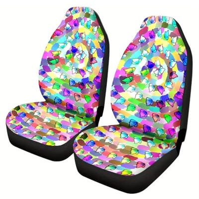 Autositzkissen 2 Stück Bunte Batik-Autositzbezüge Universelle Sitzbezüge Für Alle Jahreszeiten, Vordersitzbezüge Autositzauflage