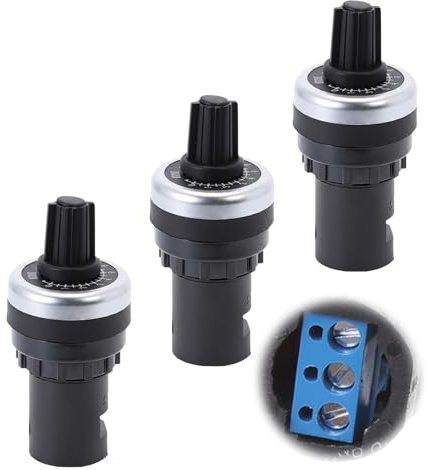 ikBrtaiay 3 Stück 10k Potentiometer, LA42DWQ-22 10k Drehpotentiometer 22mm Schalttafeleinbau, Ohm Rotary Potentiometer für VSD VFD Speed Controller Variable Antrieb Drehzahl
