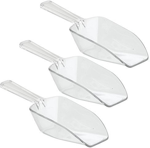 iDesign Measuring Scoop Set of 3, Extra Large Measuring Spoons Made of Durable Plastic, Scoops for Sweets, Kitchen, Pantry and Utility Room, Clear, 31243, Grey