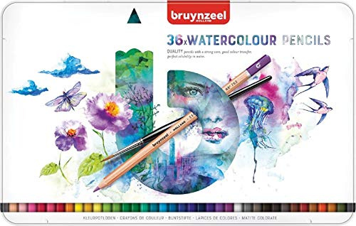Bruynzeel Expression AQUAREL 36 Aquarellstifte Metall-Set mit Pinsel
