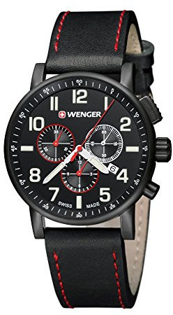 Wenger Herren Armbanduhr Chronograph Quarz Leder 01.0343.104