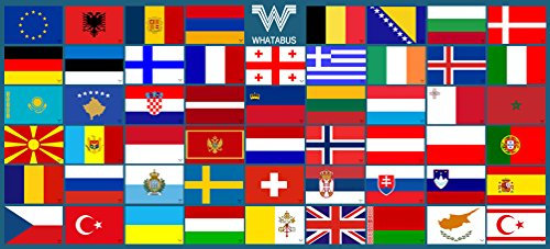 Europa plus Aufkleber-Set - 53 Sticker - 8,5 x 5,5 cm