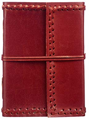 Fair Trade Tagebuch Leder - Mittel 110 x 160 mm mit Nähte