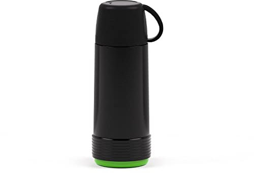 Valira Proterm Termo para líquidos de 0,75 L con Botella de Vidrio Aislante de Doble Pared Hecho en España, Color Negro-Verde, térmica