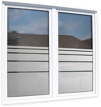 Fensterfolie & Sichtschutz - dynamische Streifen - Perfekter Sichtschutz in Küche, Badezimmer und WC – Folie mit satinierter Oberfläche zum Schutz Ihrer Privatsphäre