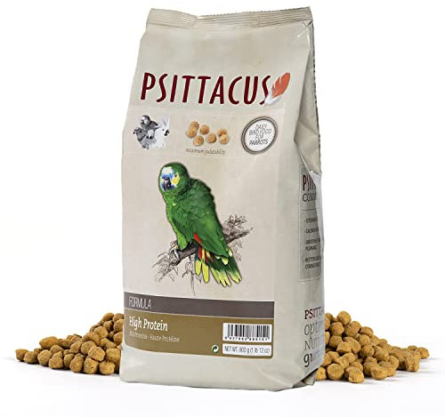 Psittacus Cibo di Mantenimiento Alta Proteina per Pappagalli, 800 g