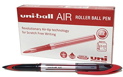 uni-ball 190520000 UB-188-L Air Kugelschreiber, rote Super-Tinte, fälschungssicher, Füllfederspitze, 12 Stück