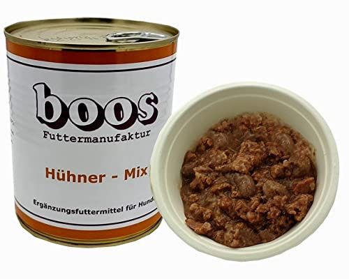 6 Stück (Dosen) Boos Hühner Mix 800g