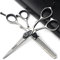 5,5/6 Zoll japanischer 440C Laser Haarschneidesalon professioneller Friseur Ausdünnung Haarschnitte Set (5,5 Zoll) Black