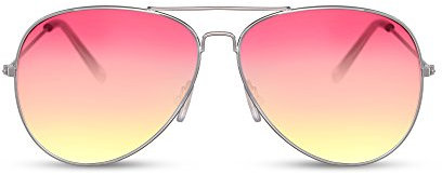 Cheapass Lunettes de Soleil Pilote Monture Argentée Verres Colorés Roses Violets Jaunes Protection UV400 Catégorie 2