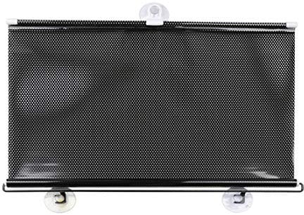 sourcing map 50cmx125cm Negro Parasol Enrollable Cortinilla Retráctil de Parabrisas Coche Vehículo 3 Ventosas