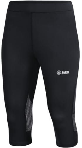 JAKO Damen Capri Run 2.0, Schwarz, 40