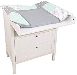 ULLENBOOM ® Wickelauflagenbezug 75x85 cm Mint Grau (Made in EU) - abnehmbarer Bezug für Wickelauflage 85x75, Baby Überzug für Wickelunterlage aus Baumwolle, Wickelbezug für Wickeltisch