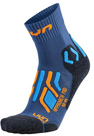 UYN Approach Calze da Trekking Uomo Media Lunghezza, Blu/Arancione, 42/44
