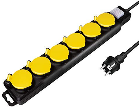 LogiLink Bloc multiprise pour l'extérieur 6 Noir