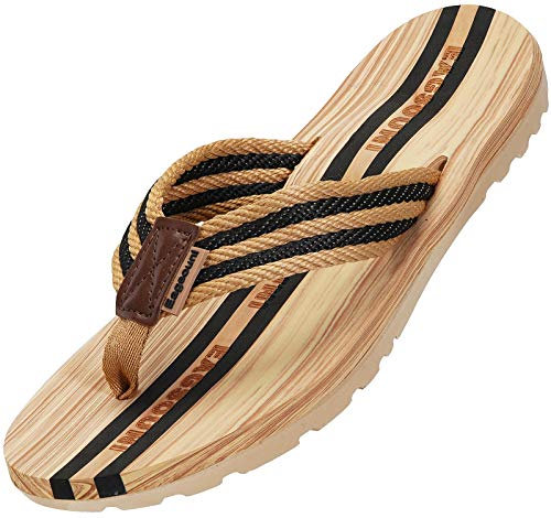 Hommes Tongs Adulte été Plage Piscine Plates Flip Flop, Noir, 42 EU
