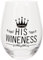 Bicchiere da vino senza stelo His Wineness, 530 ml, in confezione regalo