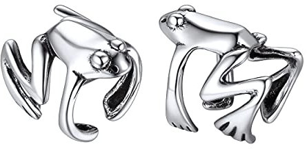 ChicSilver Silber Frosch Ohrclip Kleiner Frosch Ohrstecker Nicht Piercing Ohrklemme Knorpel Ohrstecker für Damen Mädchen