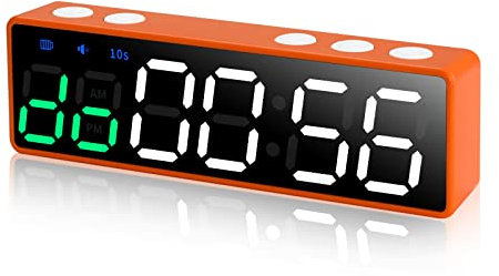 PELLOR Fitness Temporizador Timer, Super Mini Temporizador Deportivo Portátil HD 6 Dígitos LED Intervalo Reloj, Temporizador de Intervalo Magnético Ideal para Casa Fitness, Tabata, EMOM, MMA