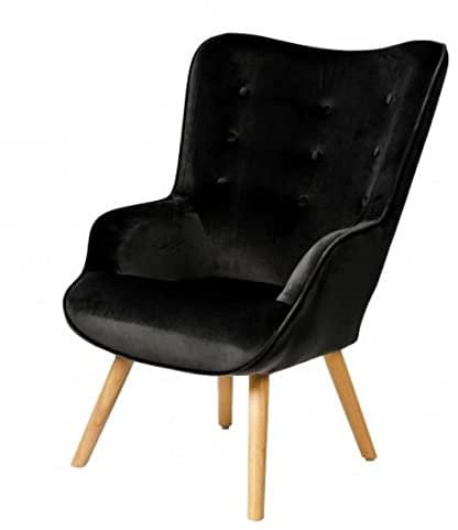 North Fauteuil scandinave en Velours 72x65xH99CM (Noir)
