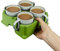 muggi 4 Cup Holder - Reusable Non Spill Drink Holder - Portable Drink Caddy for Motorhome, Caravan, Camping - Mobility Aid Cup Carrier - Hot Drinks Tray, Tea, Coffee & Bottle Holder - Sage Green