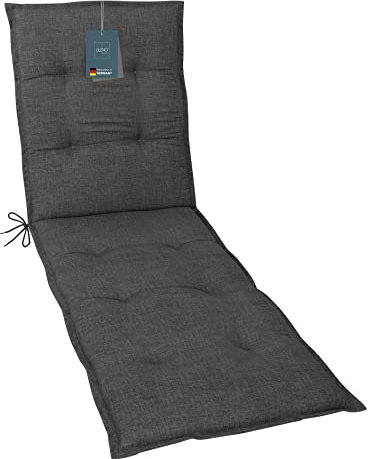 LILENO HOME Sonnenliege Auflage als [1er Set - Rollliege] in Anthrazit - Gartenliegen Auflage perfekt für Strandliege - Polster Auflage für Gartenliege (190x60x6cm)