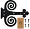MORIA DESIGN Dekorative Kreuzgehänge‎ 150 x 145 x 2 mm | Scharnier Attrappen für Fensterläden, Gartentore, Werkzeughäuser, Kinderhäuser, Gartenräuchereien, Gartenhäuser. | Pulverbeschichtet | Schwarz
