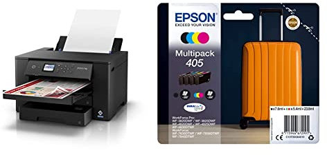 Epson Workforce WF-7310DTW, Impresora A3 WiFi con Impresión Doble + C13T05G64010 Tinta (4) 1 x 7,6 ml, 1350 páginas Negro