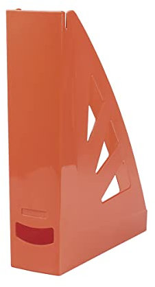 OFFICER PRODUCTS Stehsammler Modernes Design/ 10 Stück / A4 - Farbe: Orange/Hart-Kunststoff/Durchbrochen/Schreibtisch-Organizer für Zeitschriften/Bruchsicher