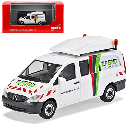 Mercedes-B W639 Vito E. Feind Fraesdienst Personen Transporter Weiss Modell 2003-2014 Version Ab 2010 H0 1/87 Herpa Modell Auto mit individiuellem Wunschkennz..