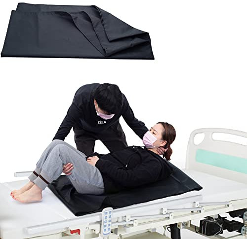 LOSCHEN Rohrschiebeplanen für den Patiententransfer, Schiebeplanen zur Unterstützung des Transfers älterer Menschen (35.4X27.4 (90x70cm), Schwarz)