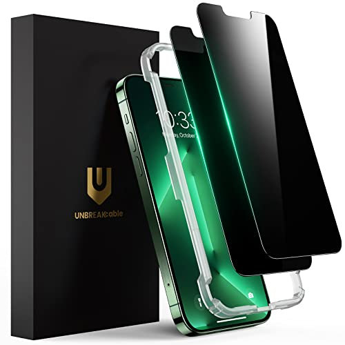 UNBREAKcable Sichtschutz für iPhone 13 Pro Max [2 Stück], Blickschutzfolie für iPhone 13 Pro Max 6,7 Zoll, Anti-Spähen Privatsphäre Schutzglas, Kratzfest, Anti-Fingerprint und blasenfrei