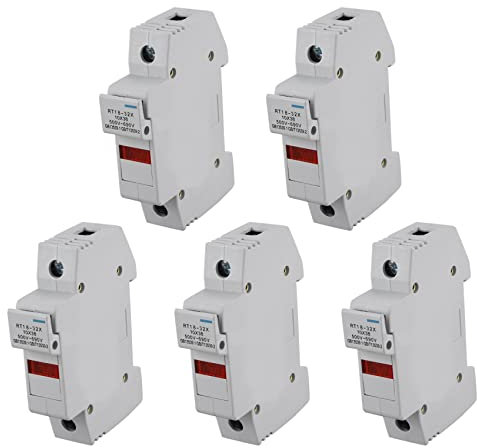 KVSERT Lot de 5 porte-fusibles RT18-32X AC 380 V 32 A 1 pôle 10 x 38 mm