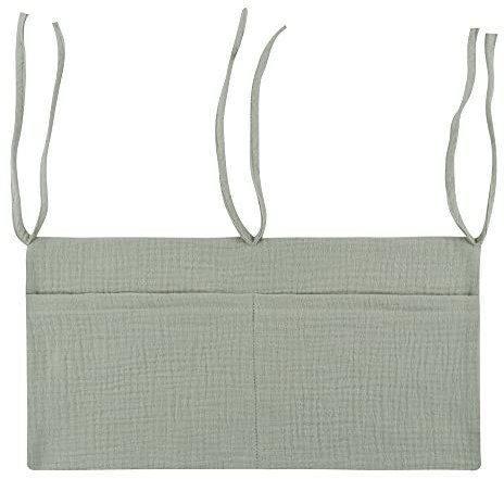 BYNYXI Baby Krippe Aufbewahrungstasche, Kinderzimmer Hängender Bett Organizer weiche Baumwolle Baby Betttasche Krippe Hängende Tasche Baby Windel Caddy Organizer für Windeln, Spielzeug, 38cmx19cm