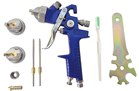 Doppy Sprayer Paint Gun Set, HVLP Air Gravity Spray Gun Set with Replaceable 3 Nozzles, 1.4/1.7/2.0mm and 600ml Nozzle for Cake Decoration, Model Making, Car Prime, Furniture Surface Painting