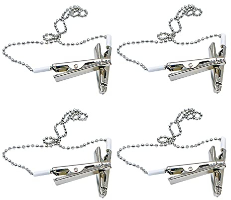 FSSTUD 4 Stück Metall-Lätzchenclips, Servietten-Ketten-Clips, Zahnlätzchen-Halter, Clip, Ess-Lätzchen-Clip, Gesichtsmaske, Kettenclip für Erwachsene, ältere Menschen