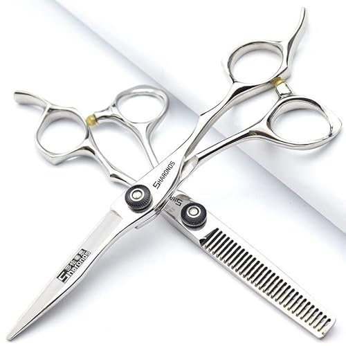 Japan 440 Steel Scissors Professional Hairdressing Scissors For Barber Thinning Hair Shears 5.5/6/6.5 inch (6 inch-2pc)