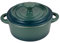 BERGNER Excalibur - Set de 4 piezas - 2 Minicacerolas Redondas de Gres con Asas de 12.9X9.8X4.4 / 7.1CM - Incluye 2 Tapas- Verde - Apto para Lavavajillas y Horno