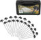 20 Pack Galvanised Steel Tent Pegs with Storage Case Heavy Duty Skewer Tent Pegs Metal Galvanised Awning Pegs Long Steel Ground Stakes for Camping Hard Ground Peg for All Ground Types Outdoor
